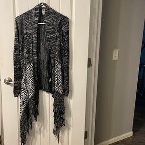 Billabong Black & White Fringe Cardigan